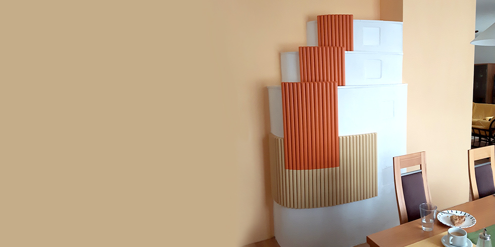 Kachelofen mit Stabkacheln